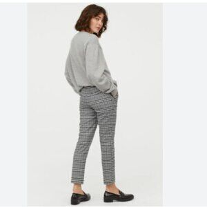 H&M Houndstooth Pants, Size 8, Pull-On Elastic Waist, Ankle Length, Pockets, NEW